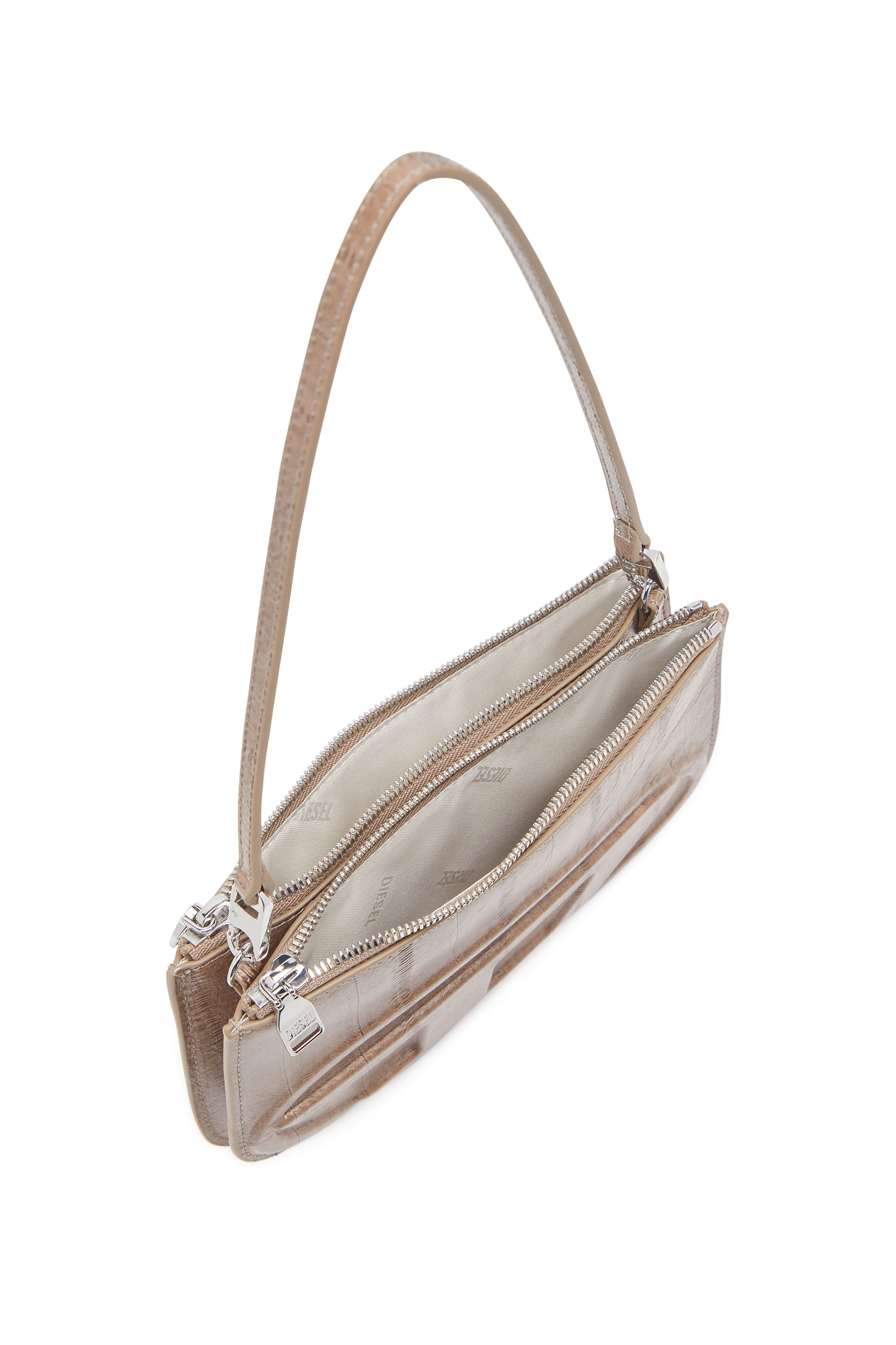 Diesel - 1DR TWIN, Woman's 1DR Twin-Double-pouch shoulder bag in printed leather in Light Brown - 3